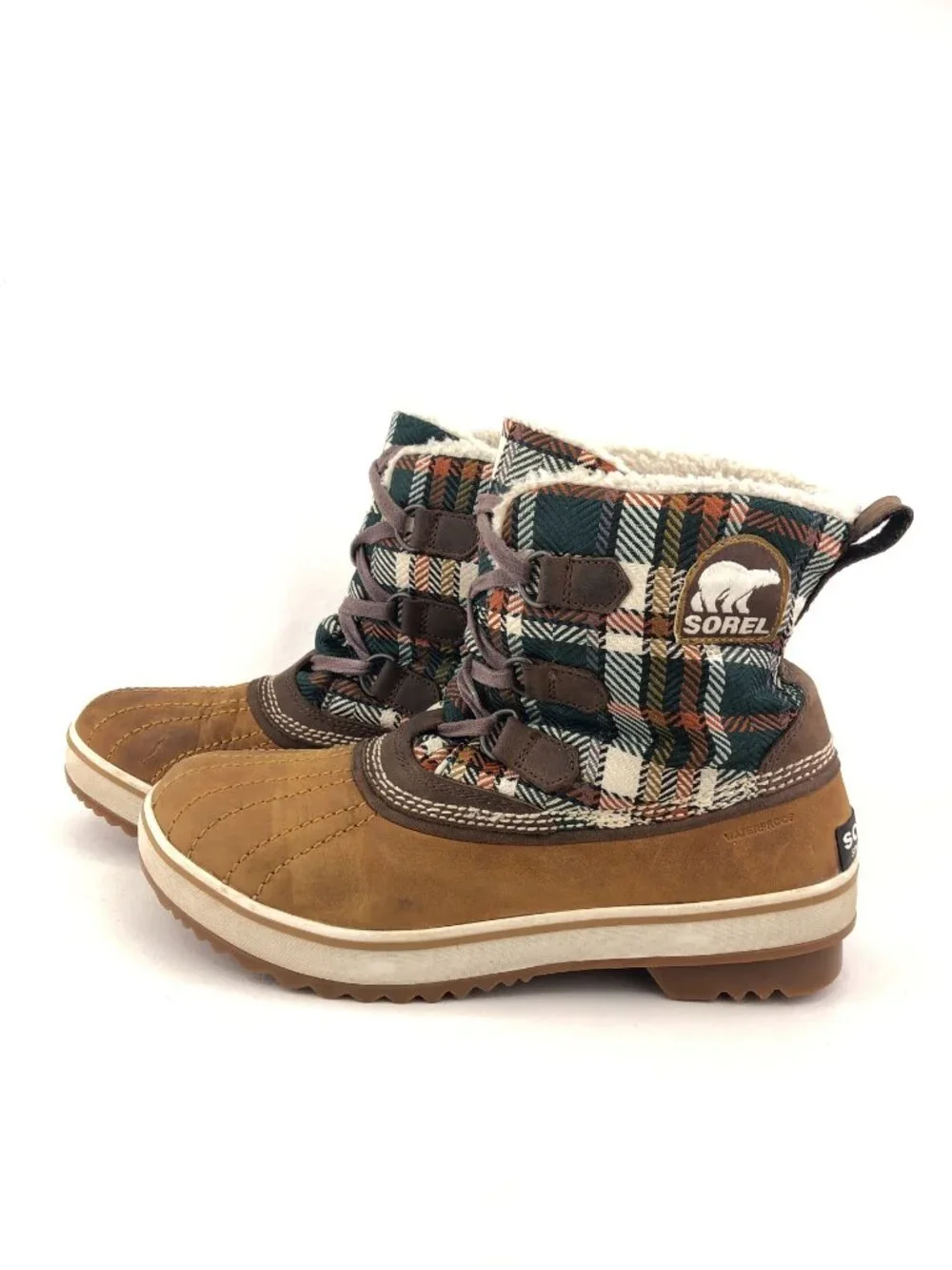 Sorel Tivoli Plaid Waterproof Winter Snow Boots 9